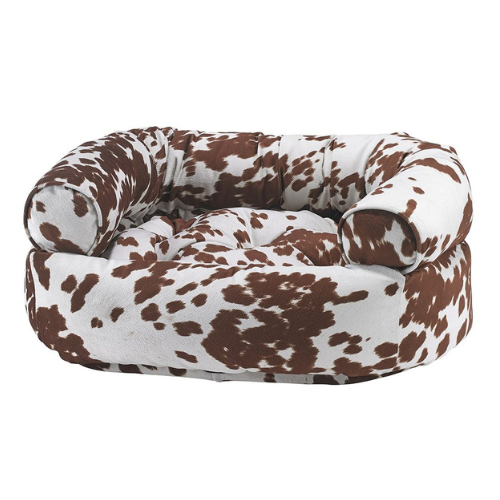 Bowsers Pet MicroVelvet Double Donut Bolstered Nest Dog Bed — Durango