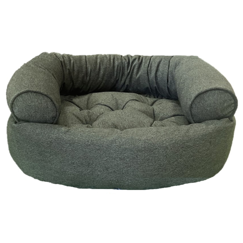 Bowsers Pet MicroVelvet Double Donut Bolstered Nesting Dog Bed — Moss