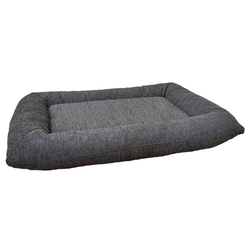 Bowsers Hugo Futon Bolstered Pillow Rectangle Crate Mat Bed — Charcoal