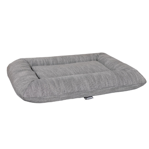 Bowsers Hugo Futon Bolstered Pillow Rectangle Crate Mat Bed — Stone Grey