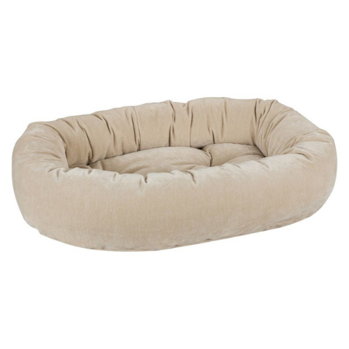 Bowsers Pet MicroVelvet Donut Bolstered Nesting Dog Bed — Linen