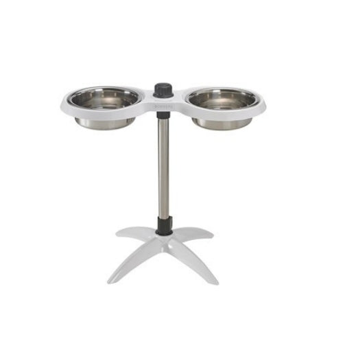 Bowsers Moderno Adjustable Elevated Dog Double Bowl Feeder — White – Fetch