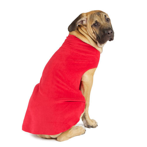 Gold Paw Series Stretch Fleece Pullover Dog Clothing — Red