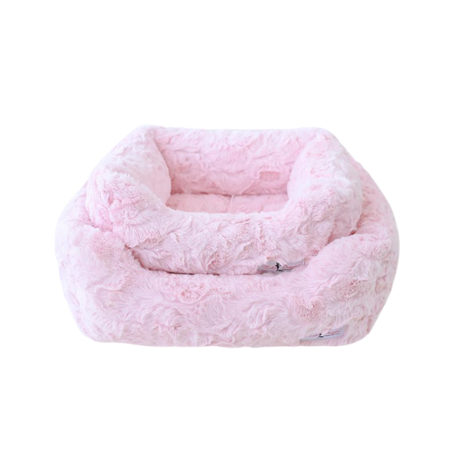 Hello Doggie Bella Plush Nesting Lounge Bed — Baby Pink