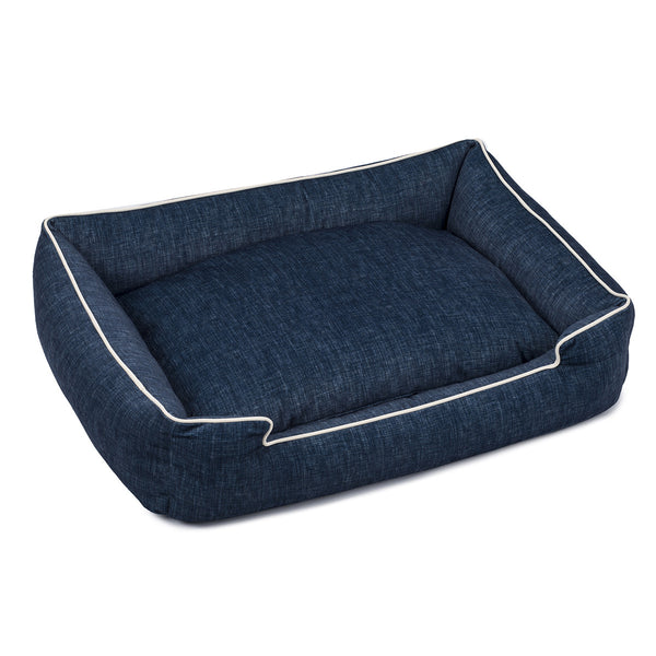 Jax & Bones Denim Printed Velour Denim Lounge Sofa Dog Bed