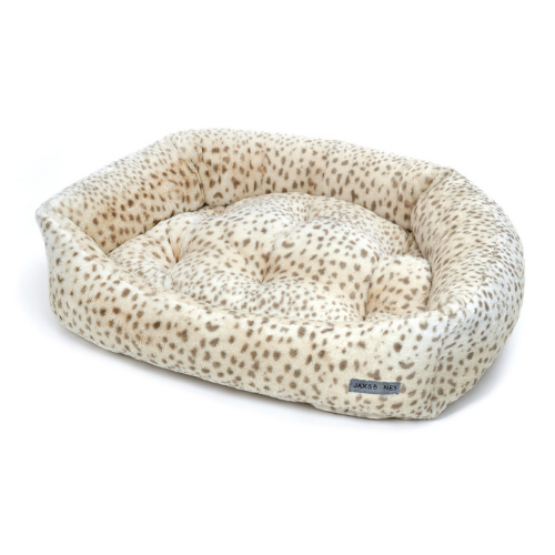Jax & Bones Plush Velour Napper Nesting Dog Bed — Cheetah