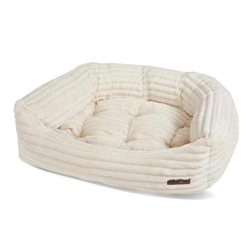 Jax & Bones Plush Wide Wale Corduroy Napper Nest Dog Bed — Luna Ivory