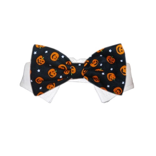 Pooch Outfitters Pumpkin Bow Tie Shirt Collar with Halloween Dog Tie