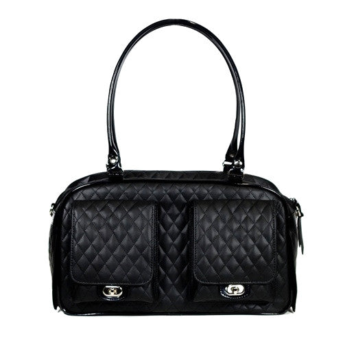 PETOTE Black Quilted Marlee 2 Bag Airline Approved Travel Dog Carrier — Front View