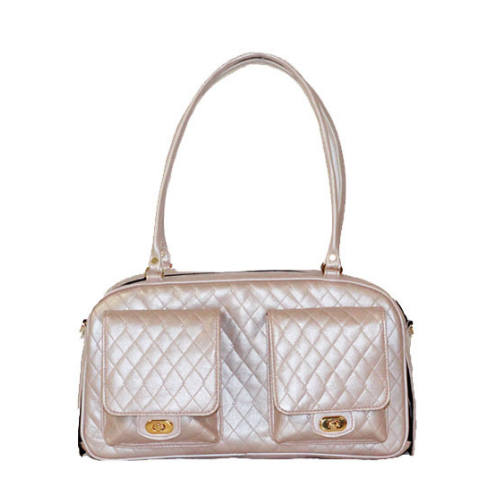 PETOTE Marlee Airline Approved Travel Dog Carrier — Petal Pink Quilted