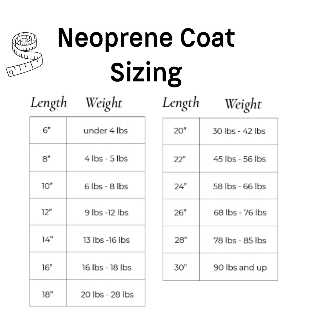 Animal Wrappers Neoprene Dog Coat | Waterproof Fleece-Lined Coat
