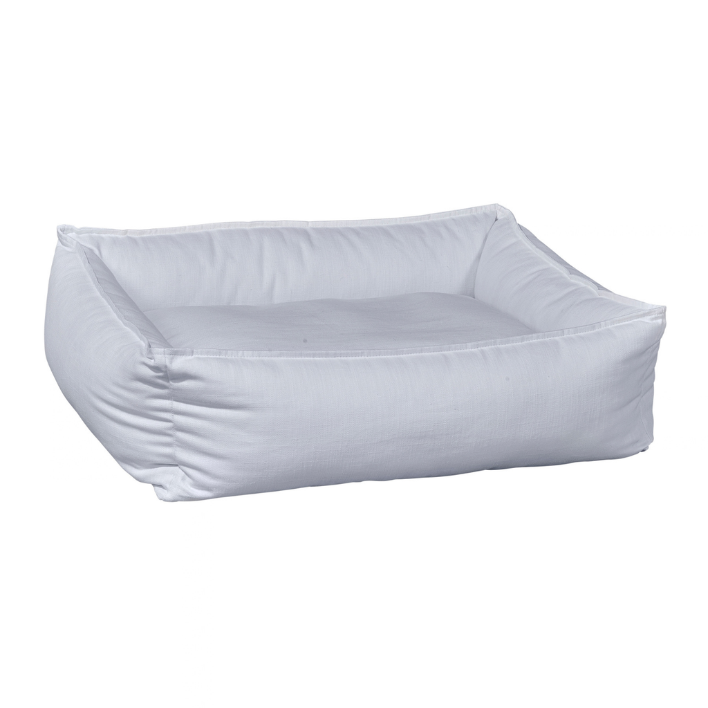 Bowsers B Lounge Rectangular Nesting Dog Bed in Pure White fabric