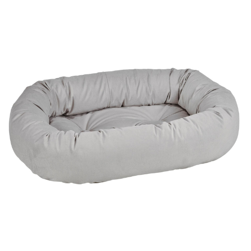 Bowsers MicroVelvet Donut Bolstered Nesting Dog Bed — Granite