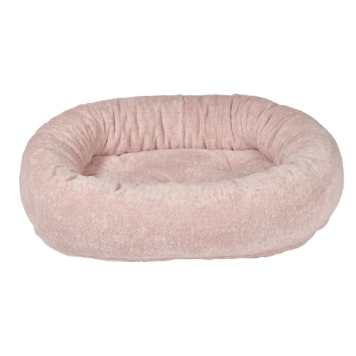 Bowsers Pet Donut Bolstered Nesting Dog Bed — Pink Champagne Fax Fur