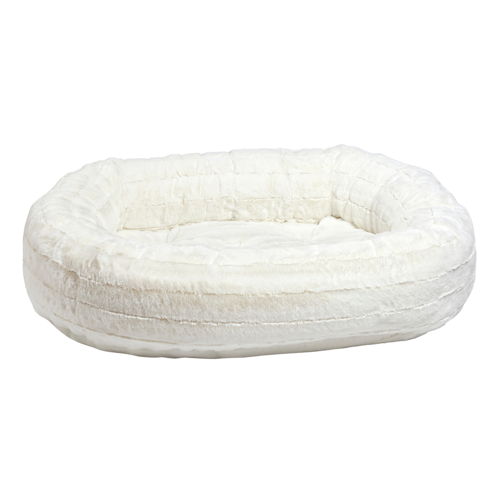 Bowsers Donut Dog Bed in Marshmallow faux fur