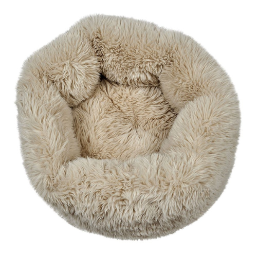 Fluffernutter Muffy Fluffy Faux Fur Cozy Nesting Burrow Dog Bed Top View