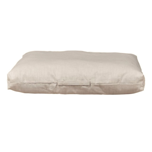 Bowsers The Avenue Rectangle Pillow Dog Bed — Parchment Cotton Linen