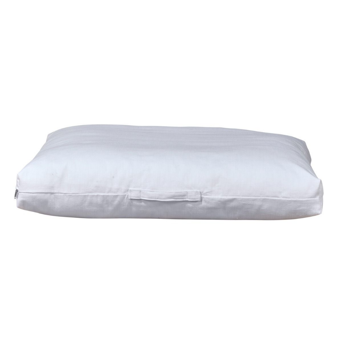 Bowsers The Avenue Dog Bed in Pure White cotton-linen fabric with removable washable cover