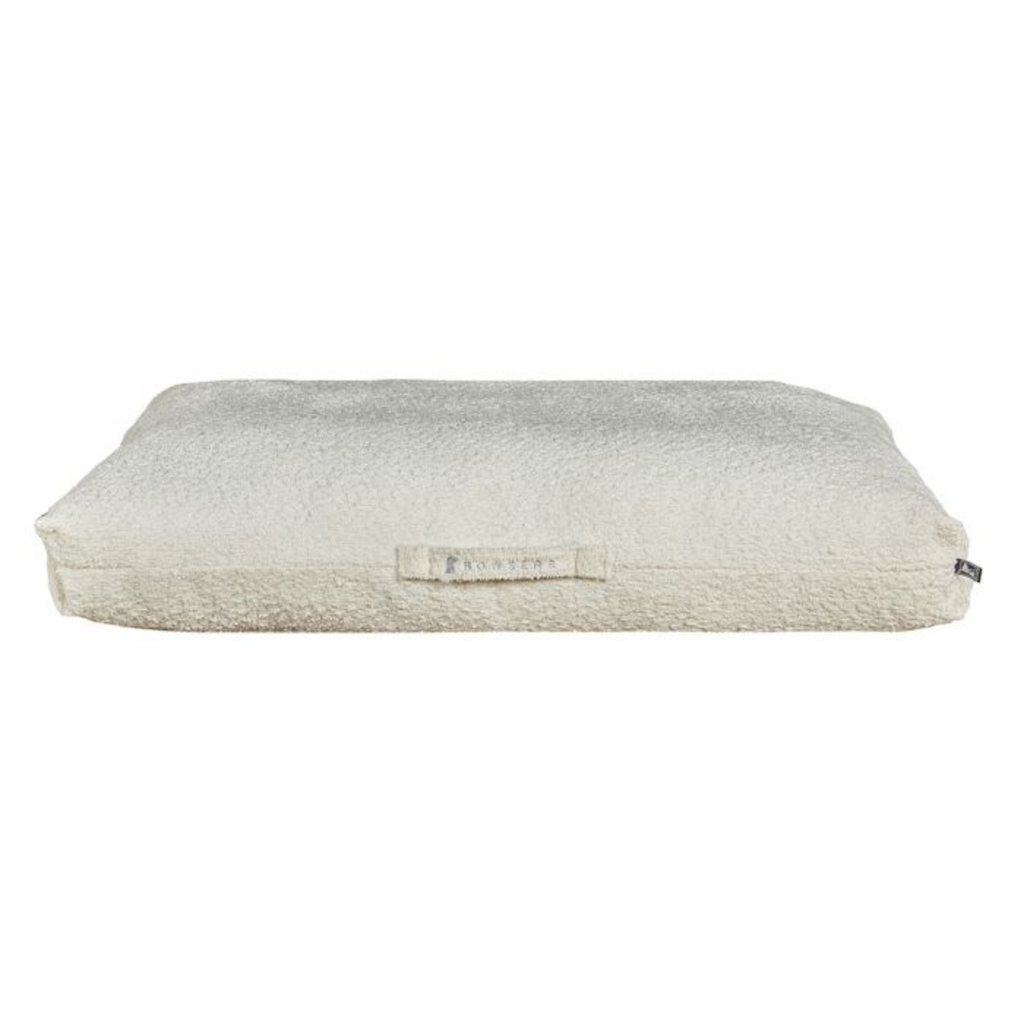 Bowsers The Avenue Dog Bed in Vanilla performance terry fabric with convenient carry handle