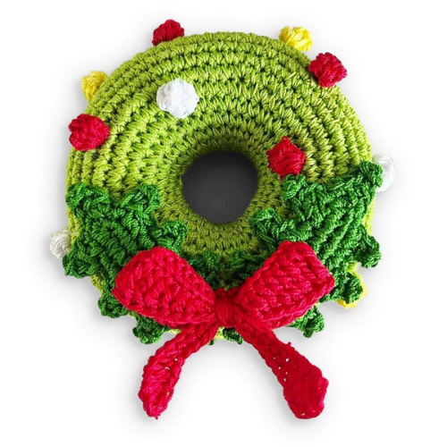 Dogo Cotton Christmas Wreath Squeaky Holiday Dog Toy
