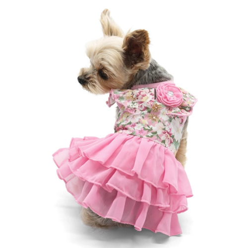 Dogo Pet Fashions Blossom Ruffled Skirt Dog Dress on Dog