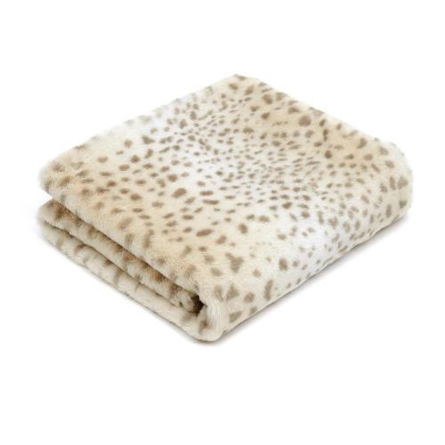 Jax and Bones Washable Plush Cheetah Dog Blanket — Folded