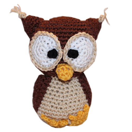 Hootie The Owl Pet Flys Knit Knacks Organic Cotton Crocheted Dog Toy