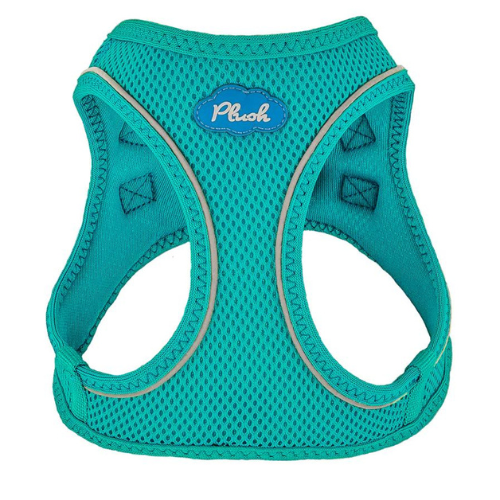 Plush Step In Air Mesh Vest Dog Harness — Turquoise Front View