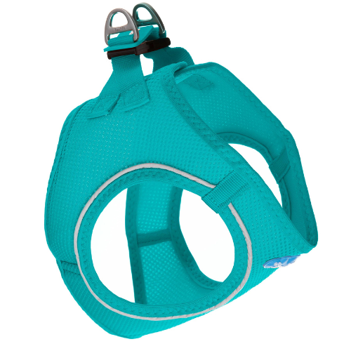 Plush Step In Air Mesh Vest Dog Harness — Turquoise Side View