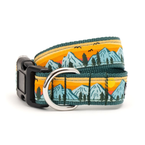 The Worthy Dog Multicolored Mountain Range Ribbon Nylon Webbing Dog Collar