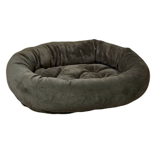Bowsers Pet MicroVelvet Donut Bolstered Nesting Dog Bed — Coal