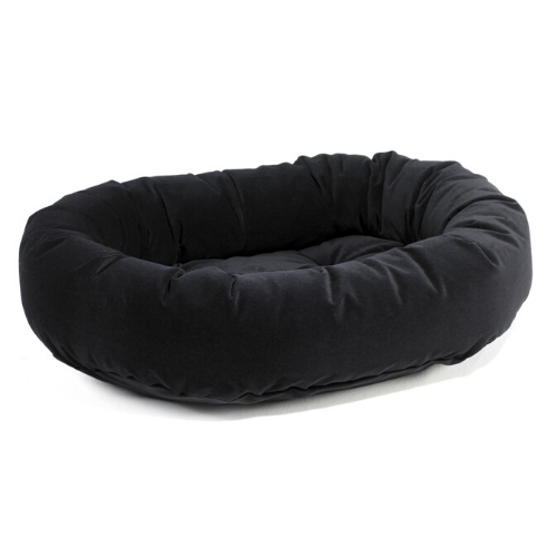 Bowsers MicroVelvet Donut Bolstered Nesting Dog Bed — Ebony