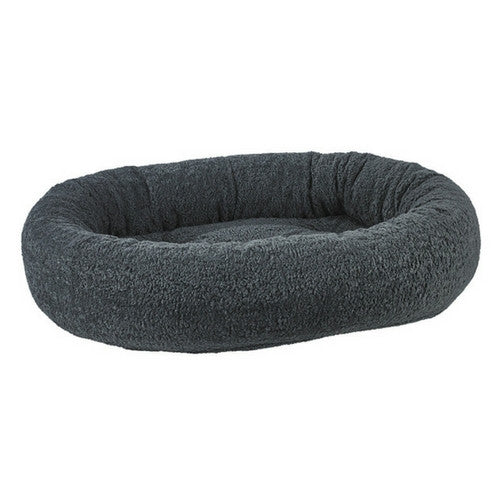 Bowsers Pet Faux Sheepskin Donut Bolstered Nesting Dog Bed — Grey