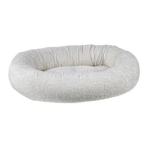 Bowsers Pet Faux Sheepskin Donut Bolstered Nesting Dog Bed — Ivory