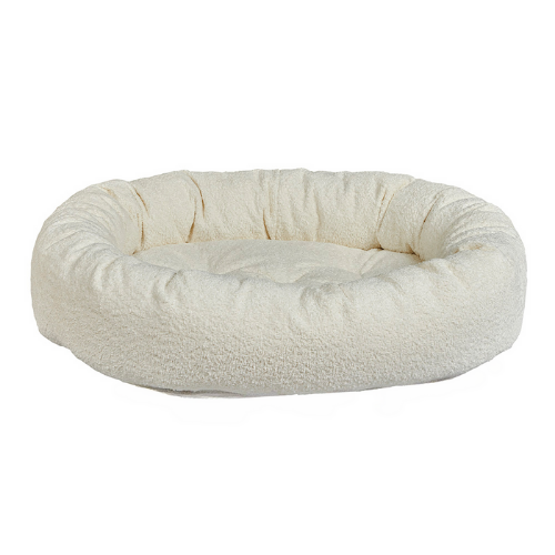 Bowsers Pet Chenille Nesting Donut Bolster Dog Bed — Vanilla Boucle