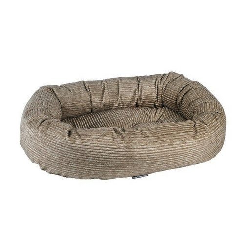 Bowsers Pet MicroVelvet Donut Bolstered Nesting Dog Bed — Wheat