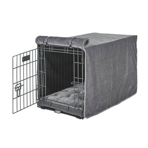 Bowsers Pet MicroVelvet Luxury Dog Crate Cover — Pumice Grey