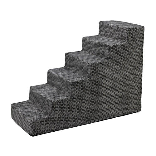 Bowsers Pet Products Dog Foam Six Steps Stairs — Pewter Bones