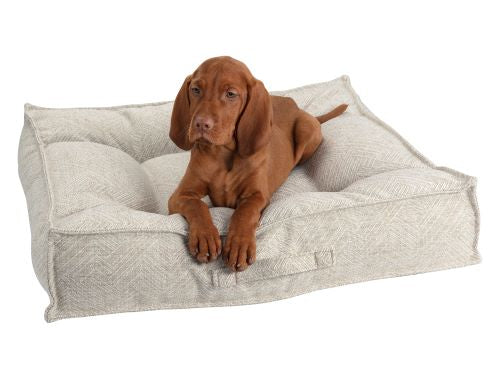 Bowsers Jacquard Tufted Square Piazza Nesting Dog Bed — Natura with Dog
