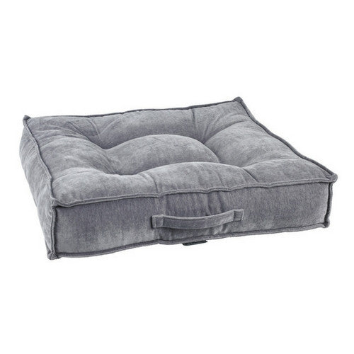Bowsers MicroVelvet Tufted Square Piazza Nesting Dog Bed — Pumice