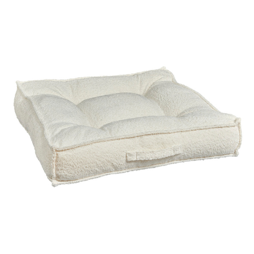 Bowsers Pet Boucle Tufted Square Piazza Nesting Dog Bed — Vanilla