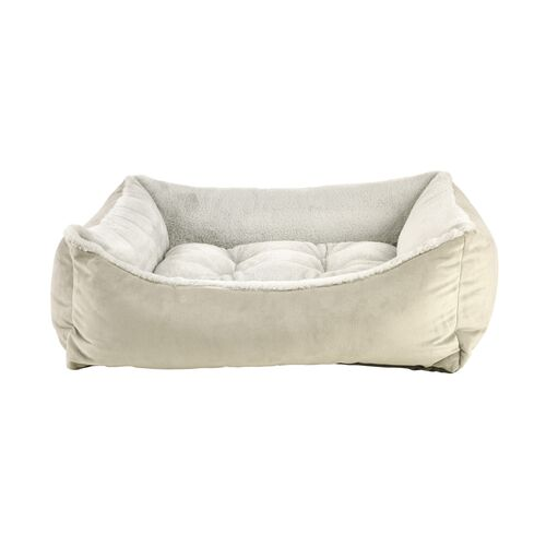 Bowsers Scoop Bolstered Nesting Dog Bed — Cloud Dream Fur with Granite
