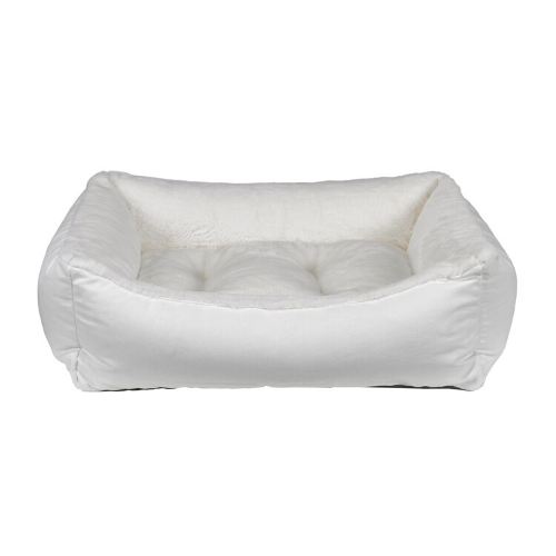 Bowsers Scoop Bolstered Nest Dog Bed — Winter Dream Fur with Snowflake