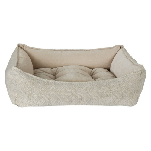 Bowsers Scoop Bolstered Dog Bed — Natura MicroJacquard Linen MicroVelvet