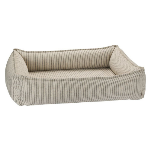 Bowsers MicroLinen Urban Lounger Nesting Dog Bed — Augusta Ticking
