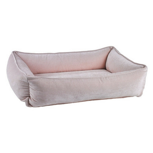 Bowsers Pet MicroVelvet Urban Lounger Rectangle Nest Dog Bed — Blush
