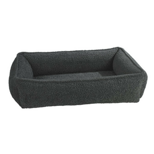 Bowsers Urban Lounger Bolstered Nesting Dog Bed — Faux Sheepskin Grey
