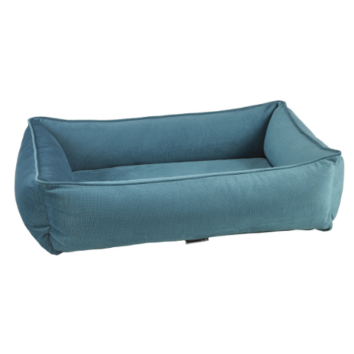 Bowsers MicroVelvet Urban Lounger Rectangle Nest Dog Bed — Teal
