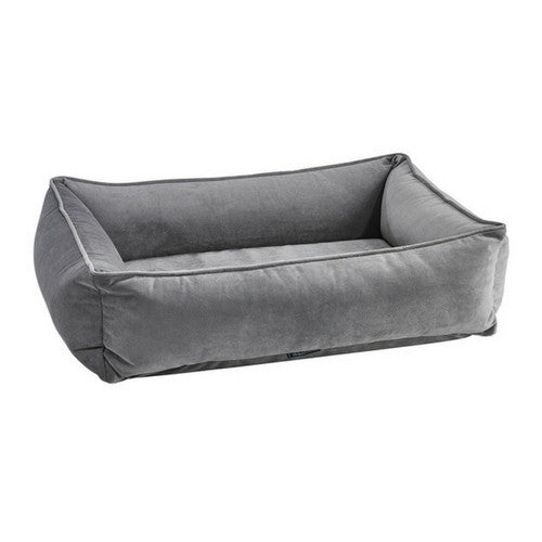 Bowsers MicroVelvet Urban Lounger Rectangle Nest Dog Bed — Dusk