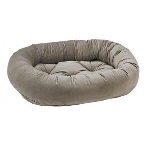 Bowsers EuroVelvet Donut Bolstered Nesting Dog Bed — Pebble